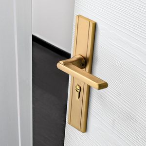 1 SET ALUMINIUM Legering Modern Style Door Lock Hotel Apartment Doar Handle Lock Tyst säkerhet Anti-stöld Hårdvarulås Cylinder