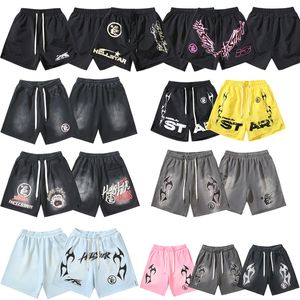 Men's Shorts Graffiti Letter Print Vintage Washed Shorts Sports Casual Loose Hip Hop Keen Length Shorts Streetwear