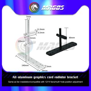 Kylningsgrafikkortstöd för Lian Li O11 Series Seaview Room Computer Fan Position GPU Jack Aluminium Alloy Support Frame