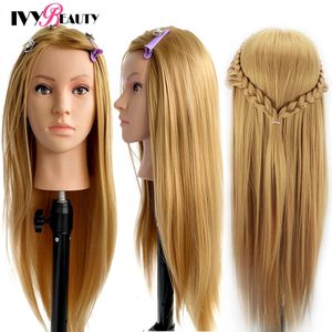 Mannequin- Heads com cabelos de 65 cm para penteados Tete de Cabeza manniquin bonecas de bonecas de cabeça para o cabeleireiro prática de cabelo 240403