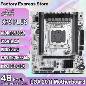 Moderbrädor X79 Plus Motherboard Support Xeon E5 V2 V1 LGA2011 Processorer DDR3 SATA NVME NGFF M.2 SSD REG ECC RAM USB2.0 Upp till 128 GB X79 16X