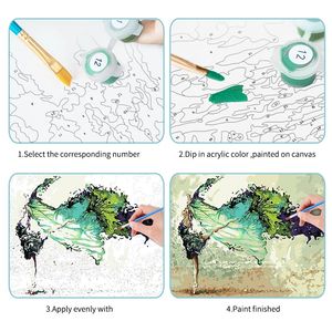 Dipingere per numeri su tela con cornice olio di vernice acrilico Immagine di colorazione per numeri kit fai da te per adulti Drawin