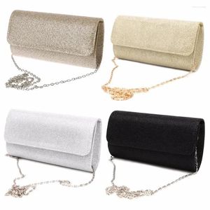 Evening Bags Sequins Shiny Chain Bag For Women Bridal Clutch Party Wedding Shoulder Ladies Handbags Purse Chain Shoulder Metal Purses