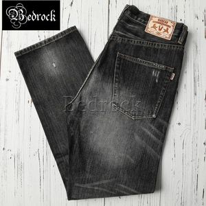 Herren Jeans Mbbcar Black 14oz Selvedge Denim gerade Beinhosen für Männer Schlanker fit gewaschener Vintage Distelte Hosen Herren gerissen