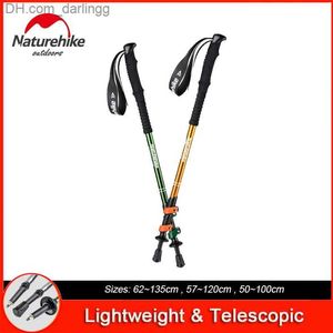 Vandringsstänger Trekking Poles Naturehide Extern Snabblås Trekking Pole för vuxna och barn vandrar stick Nordic Walking Stick Hand Crutch Alpenstockq