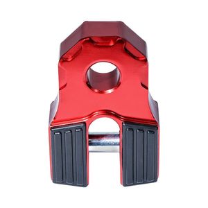 Billet rosso/nero piatto di rimorchio di rimorchio Gancio di verricello Gritta Assembly Accessori fuoristrada da 30.000 libbre Connettore piatto D-ring in alluminio