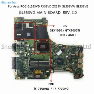 Материнская плата для Asus Rog GL553VE FX53VD ZX53V GL553VW GL553VD Материнская плата ноутбука с I57300HQ I77700HQ CPU GTX1050 GTX1050TI 2GB/4GBGPU