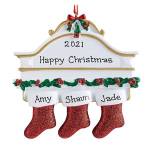 Diy Personalised Christmas Xmas Tree Stocking Ornament Mantel Family Groups 2021 Holiday Decorations Natale Hanging Pendant