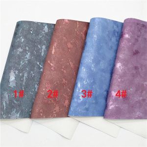 Metallic Synthetic Leather Sheets Vintage Faux Fabric Sheets Felt Backing Vinyl Fabric For Earrings bag Bows DIY GM3279B