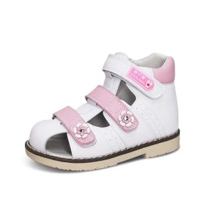 Sneakers ortoluckland barn tjejskor prinsessa ortopediska rosa sandaler för barn småbarn blommor läder skor med ortotiska inläggssulor