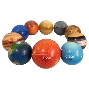 10x Solarsystem Planetenkugeln Solid Schwamm weicher Ball Acht Planetenkugeln Bildungsmodell für Tischdekor Kinder Spielzeug