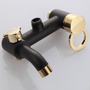 Square Rainfall Hot and Cold Bathroom Shower Fixture Set Solid Brass Bathtub Faucet Mixer Black Gold Rain Bathroom System