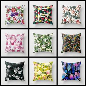 Pillow Luxuriant Flower Night Forest Garden Printing Beautiful Color Cover Home Decoration Sofa Case