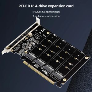 Карты 4 Порт M.2 NVME SSD в PCIE X16 Адаптерный конвертер.