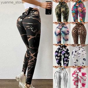 Yoga Outfits Sommer Yogamhosen Kleidung für Frauen Fitnessstudio Strumpfhosen Schmetterlingsgurt hohe Taille Pfirsich Gesäß laufen Sport Leggings Frauen 2024 Y240410