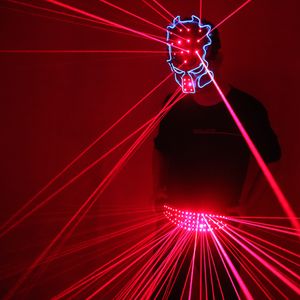 Máscara de cinto de cinto de laser vermelho LED de cintura DJ Disco Disco Caso Ballroom Singer Disco Laser Manne Vest Suit