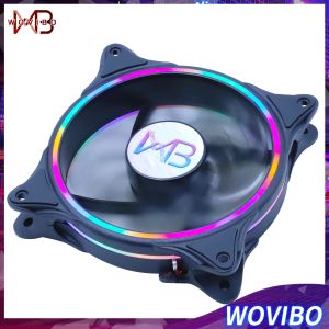 Kühlung Wovibo 120mm Lüfter Molex PC Hülle Computer Chassis Kühlung Kühlkörper Stille Fans Regenbogen LED 12 cm 12 V Ventilador