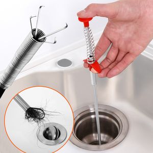 60cm/90cm Spring Pipe Dredging Tools Sewer Dredge Pipeline Hook Clog Remover Household for Kitchen Sink Bathroom Cleaning Tools