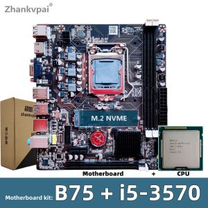 Płyty główne B75 LGA 1155 Komputer Motherboard Computer Quad Core Core Core I53570 CPU RAM 8GB 1600 MHz DDR3 Pamięć