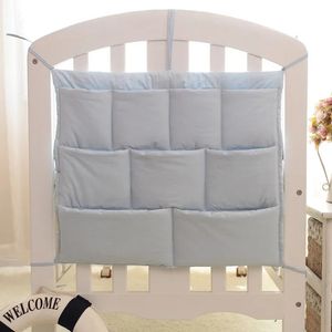 Candy Colors Nursery Hanging Storage Bag Baby Cot Bed Crib Organizer Toy Diaper Pocket For Born Crib Bedding Set 58*48cm 240408