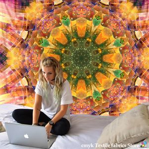 Indian Mandala Tapestry Wall Hanging Multifunktionell Tapestry Boho Tryckt Bed Bread Cover Yoga Mat Filt Picknickduk