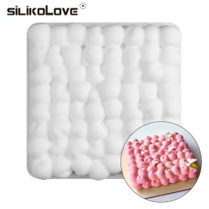 Silikolove 3d Kirschkuchenform Formen Backware Nicht -Stick Silikonform Quadratblase Kirsch Mousse Backpfanne Schimmelpilze DIY -Kuchen -Werkzeuge