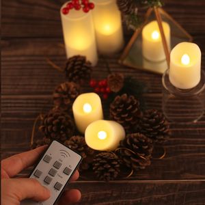 Portable 6PCS Electric Candles Warm White Flicker LED Tea Light USB DC Rechargeable Night Lamp Home Wedding Party Event Lighting