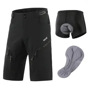 Motorcycle Apparel Men's Detachable Padded Bike Shorts With Pockets Breathable Biking Hiking Road Cycling Underwear