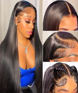 Silky Straight Lace Front Wig Brazilian Virgin Human Hair 4x4 5x5 6x6 7x7 13x4 13x6 360 Full Lace Wigs for Women Natural Color5283031