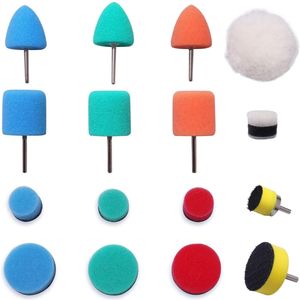 16pcs Car Polishing Polishing Sponge Buffing Depulsing Limpo Polishber Drill Drill Wheel Polhoner Automotive Remove Ratches Reparo de carro