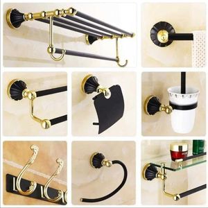 Toilet Paper Holders Bathroom Accessories Zinc alloy black gold Finish Towel Ring Robe Hook Toilet Brush Holder Towel Bar Bathroom Set Paper Holder 240410