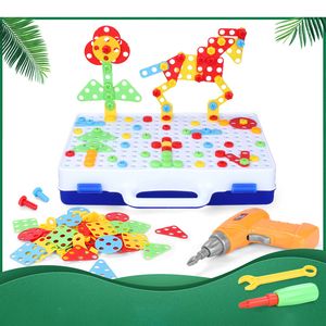 Bohrschraube 3D Creative Mosaik -Puzzlespielzeug für Kinder Bausteine Spielzeug Kinder DIY ELEKTRISCHE ÜBER JUNGE Jungen Bildungsspielzeug