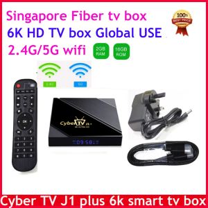 Box Global Fiber Cyber TV J1 Plus 6K Smart TV Box Cybertv J1+ TV Box Hot Sale em HK TW Singapore Malaysia Japão Korea PK EVPAD TV