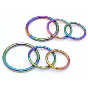 25-40mm Rainbow O Rings Metal Loops O Buckle Belt Rem Buckle Webbing O Ring, Bag Handle Handbag Purse Påsare Maskinvaruförsörjning