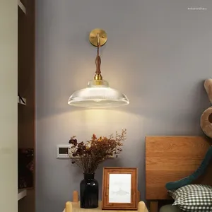 Wall Lamp Modern Led Glass Vintage Transparent Sconce Lighting Nordic Lights Clear Lampshade Retro For Bedroom