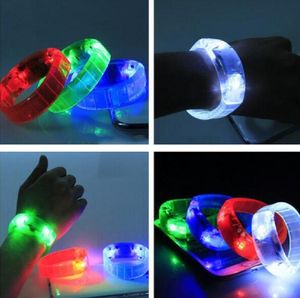 Controle de voz LED Bracelet Sound Suplelet de brilho ativado para concertos de clubes de festas dançando Natal