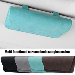 Interior Accessories Car Glasses Case Portable Sunglasses Storage Box Auto Sun Multifunctional Organizer Visor Card Hold S3A4