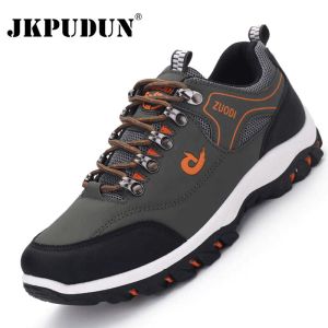 Boots Men Hiking Shoes Lace Up Outdoor Trail Men Sport Trekking Mountain Boots Quality Sneaker Men Waterproof Climbing Athletic Shoes