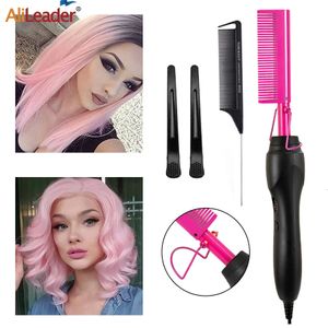 3 in 1 Comb Straightener Electric Hair Straightener Hair Curler Wet Dry Use Hair Flat Irons Heating Comb For Hair 240408