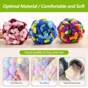 130g/Roll DIY Crochet Fancy Cloth Yarn Ball Skein Scarf Yarn Hand-knit Blanket Line Soft Knitting Chunky Towelling Wool Ball