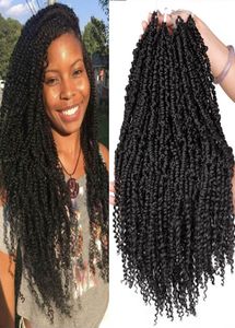 24 Roots 18Iinch Prelooped Crochet Bomb Spring Hair Fluffy Synthetic Preed Passion Crochet Braids 1B Ombre Hair 3499069