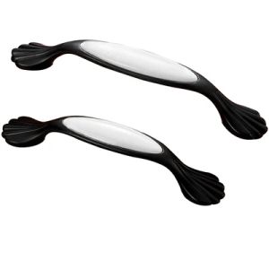 Gazzine in ceramica bianca nera manici in lega di zinco europeo tirano manopole del guardaroba maniglia mobile maniglia mobile