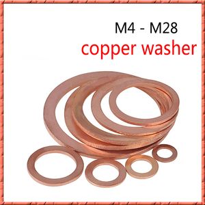 20-50-100pcs/lot M4/M5/M6/M8~M24/M26/M27/M28 Copper washer copper seals ring gasket Increase the thickening Marine brass washer