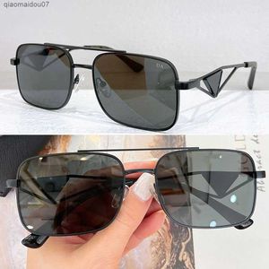 Sunglasses 2024 Season New PRA52S Sunglasses Pilot Square Frame Triangle Sign Mirror Legs Men Women Outdoor Leisure SunglassesL2404