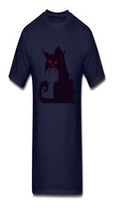 2020 Neuheit Design Schwarzer Katze T -Shirt für Männer Angry Cartoon Print Halloween Lustiges T -Shirt Shirts Kurzarm Baumwolltüchte 9399005