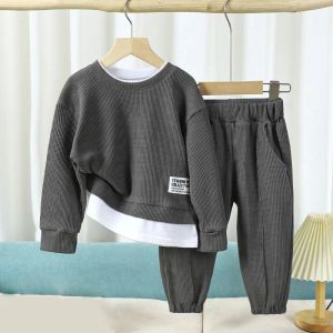 Hosen bessere Kleidung Jungen und Mädchen Frühling Herbstanzug 29 Jahre alte Sport -Sweatshirt -Mantel + Hosen 2022 Mode neue Kinderkleidung