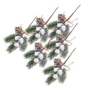 装飾的な花20 PCSクリスマスツリーの装飾品ベリーパインニードルブランチベリー人工POクリスマスの装飾ピックとスプレー