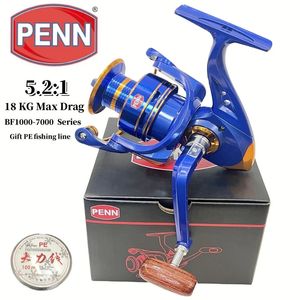 Penn High Performance Fishing Reel med 131 lager 5.2 1 växelförhållande utbytbart handtagsmodell 1000-7000 max drag 18 kg 240411