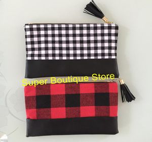 Passen Sie Buffalo Plaid Make -up -Tasche an.