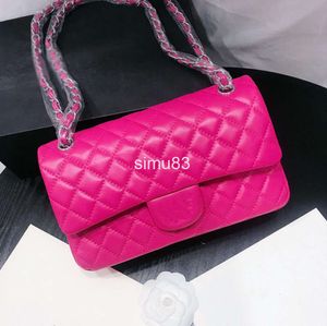 Fashion Designer Shoulder Womens Classic Flap Solid Color Rhombus High Quality Sheepskin Hardware Accessories Coin Purses Messenger Bags Handbags 25cm